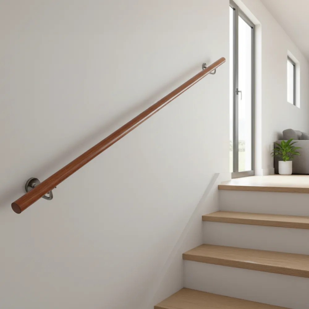Fogantyú/korlát, tömör fa, barna, 150 cm, MANEL TYP 3
