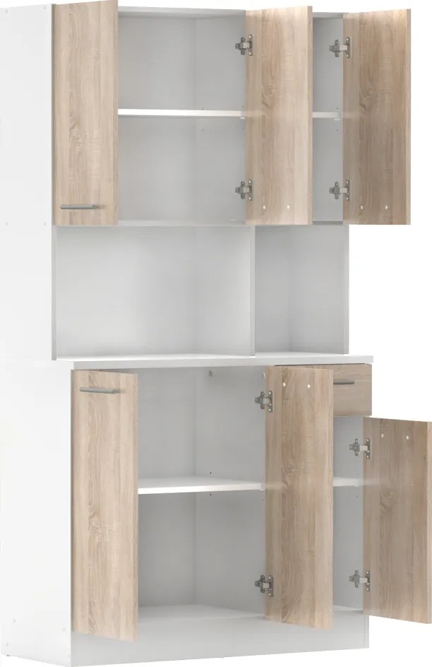 Hatajtós szekrény, fehér/sonoma tölgy, PELION NEW