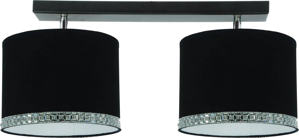 Divat Mennyezeti lámpa, csillár modern fekete lámpabúra dekorációval 20cm Led