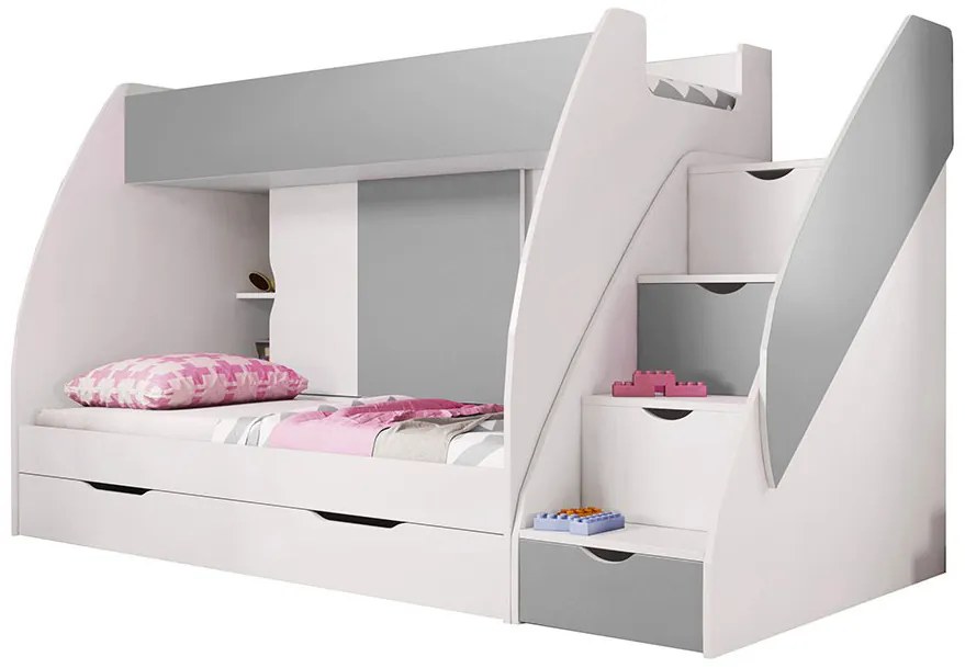 Emeletes ágy 80 cm Mareus (Szürke) (ágyráccsal). Akció -16%. 1014003