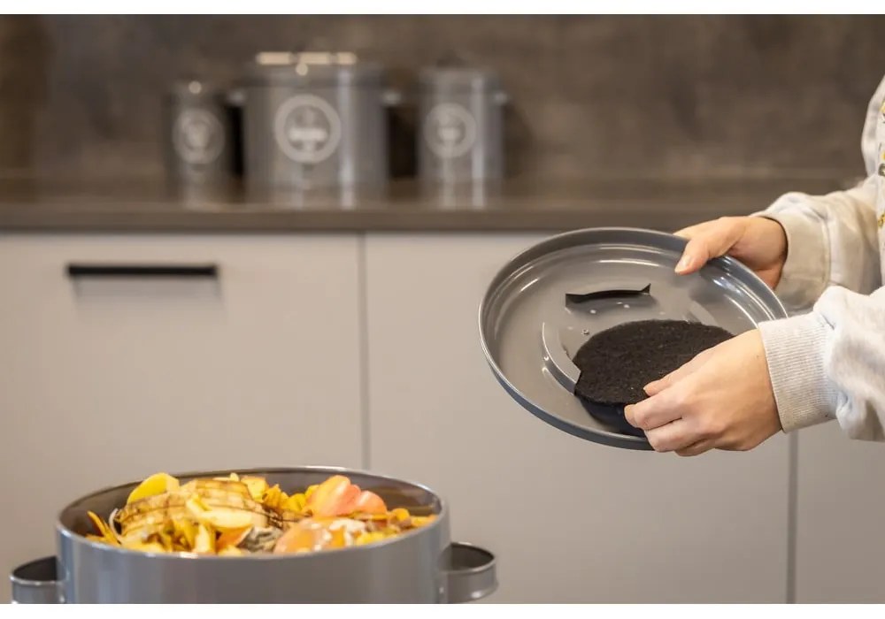 Szürke komposztálható hulladék gyűjtő 6,3 l Secret Du Potager – Esschert Design