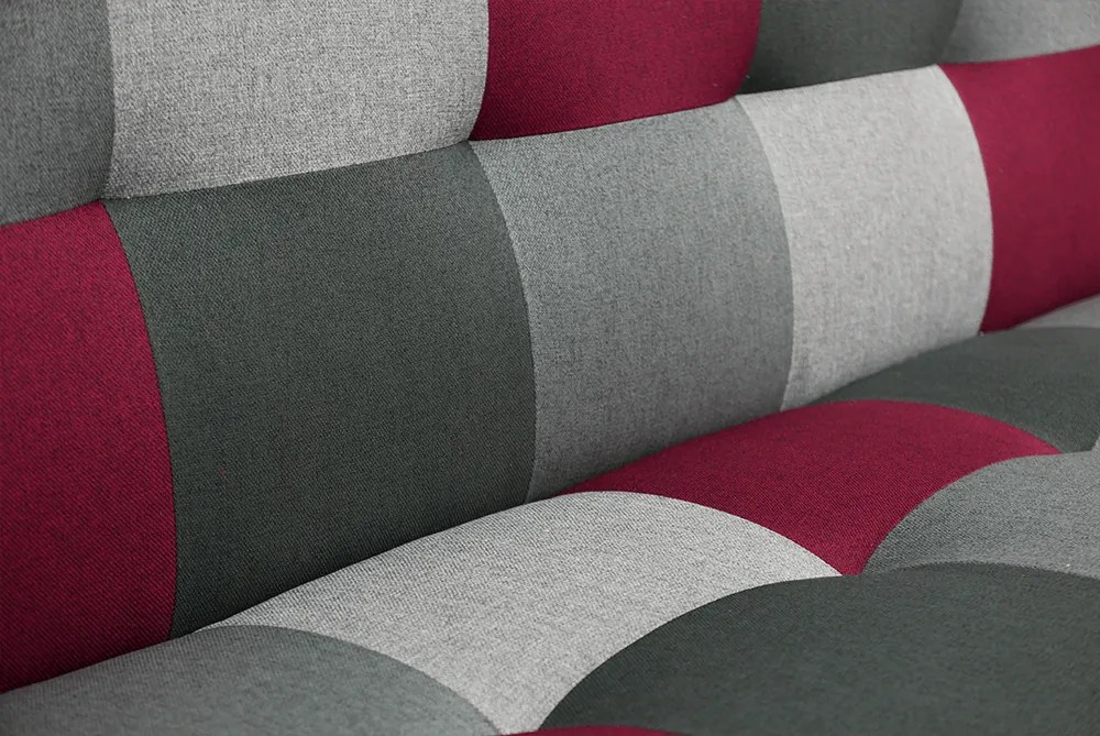 Kanapé, bordó színű anyag/szürke, ALABAMA