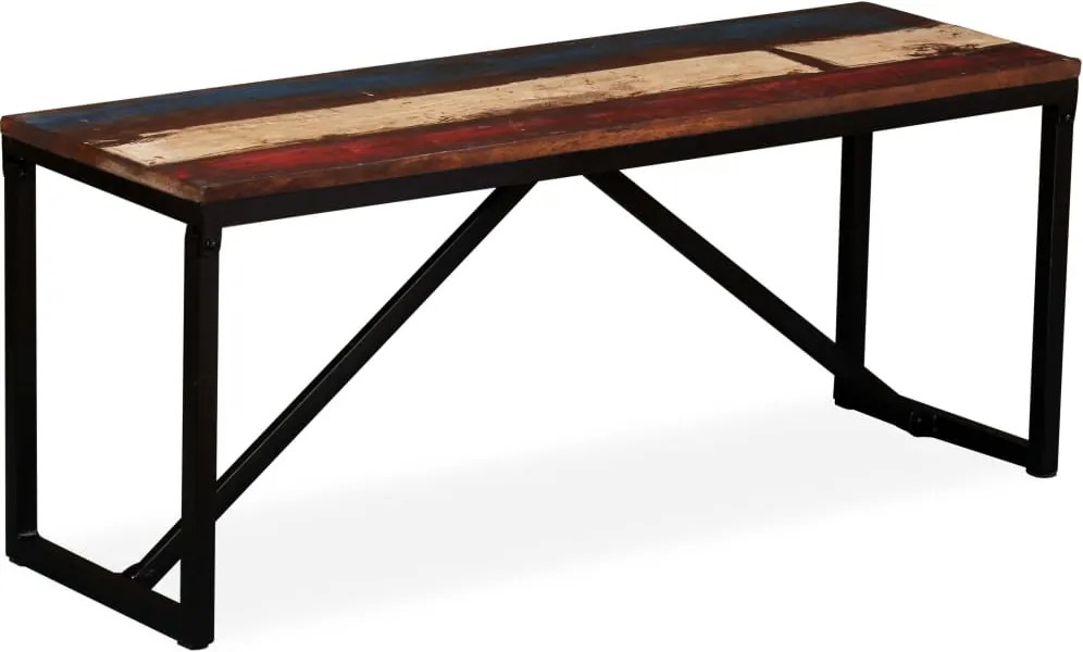 vidaXL tömör újrahasznosított fa pad 110 x 35 x 45 cm