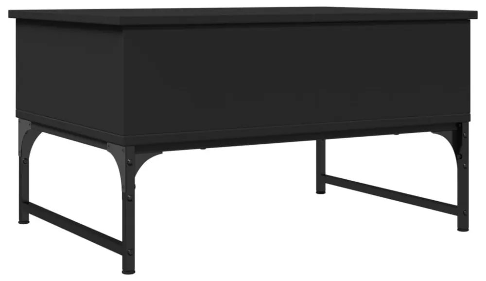 fekete szerelt fa és fém dohányzóasztal 70 x 50 x 40 cm