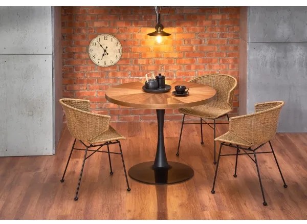 Étkezőasztal CARMELO 75 x 100 cm fekete/barna