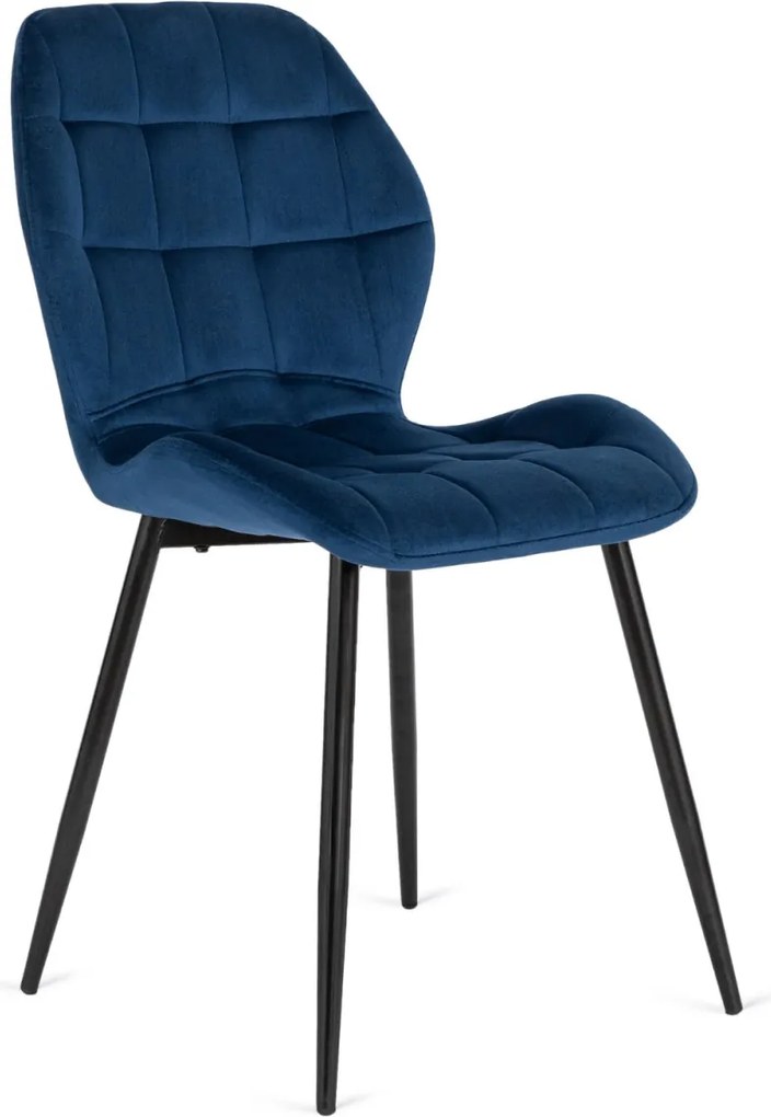 Szék sötétkék színben, bársony kárpittal. LUCKY