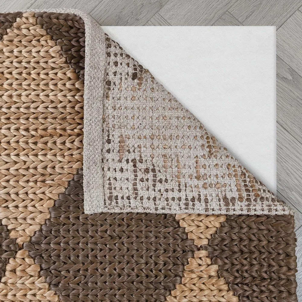 Barna-natúr színű kézi szövésű jutakeverék szőnyeg 160x230 cm Effie Diamond – Flair Rugs