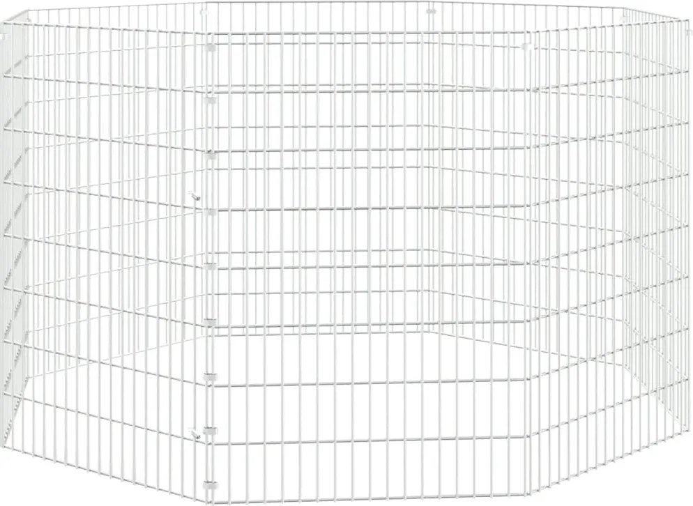 vidaXL 8 paneles horganyzott vas szabadon álló állatketrec 54 x 80 cm