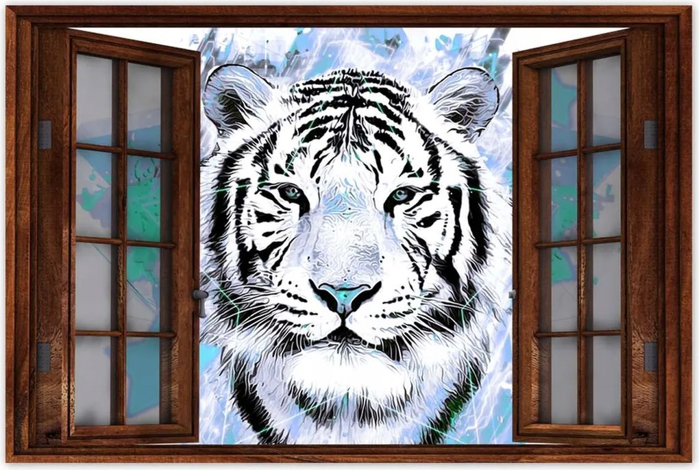 Poszterek 120x80 Tigris csillag türkiz