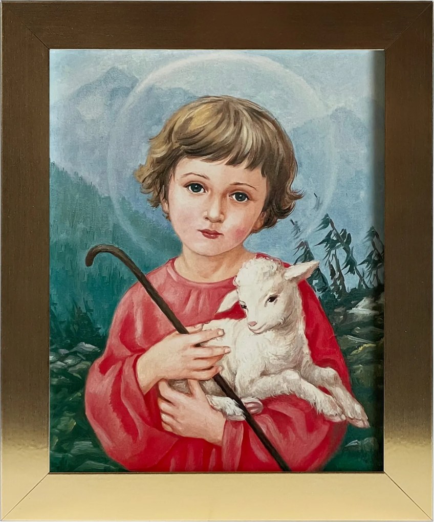 Vászonkép 30x25 Jézus Krisztus Isten Báránya Arany Keret