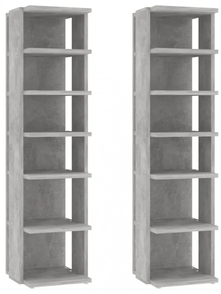 2 db betonszürke cipősszekrény 27,5 x 27 x 102 cm