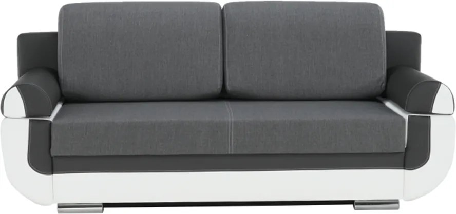 Kanapé, textilbőr fehér+szürke/szürke szövet, KARDYN