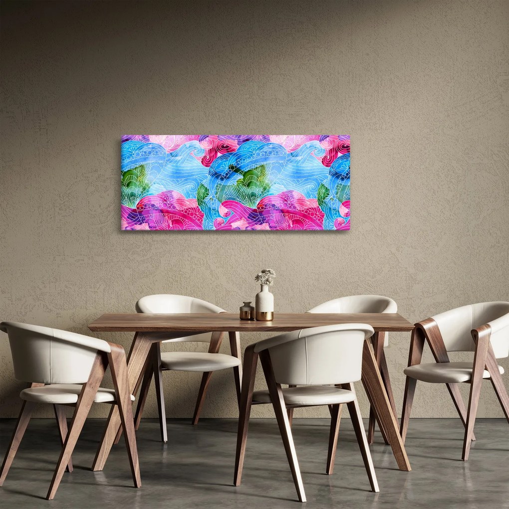 Kép - Színes hullámok (120x50 cm)