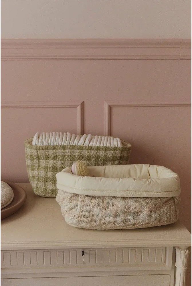 Világoszöld textil játéktároló kosár 30x20x20 cm Swan Matcha – Lorena Canals