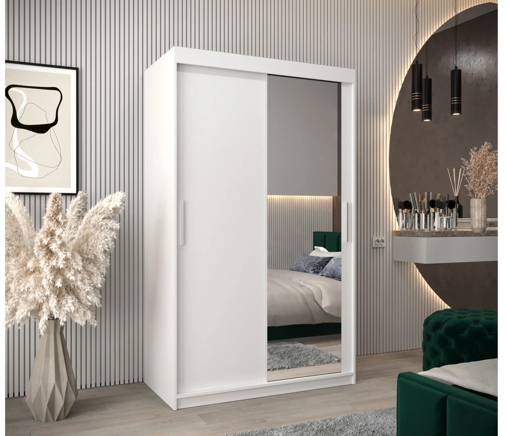Ruhásszekrény 120 cm Toki 2 (matt fekete + szonoma tölgy). 1064974