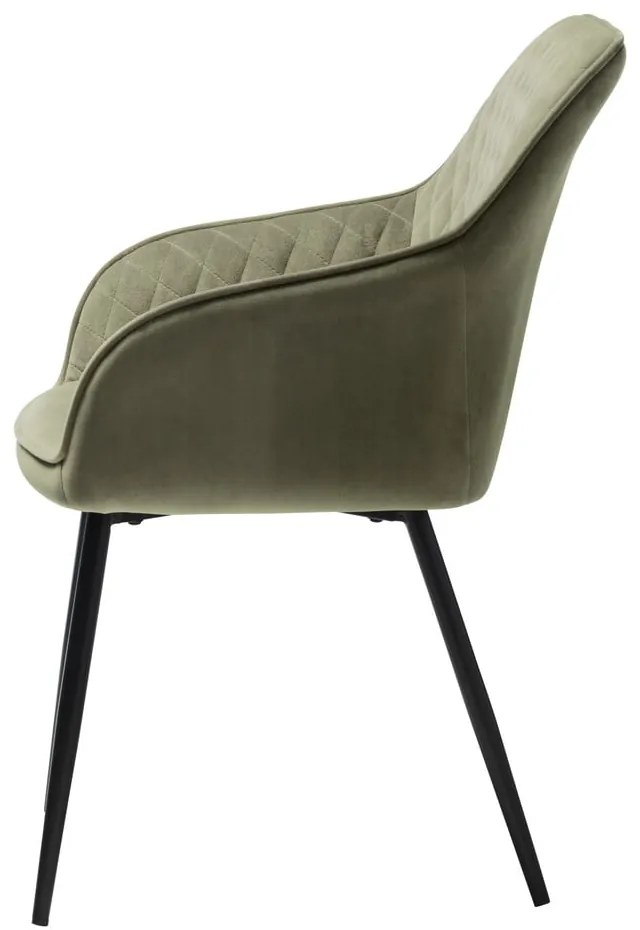 Khaki kárpitozott karfás étkezőfotel Milton – Unique Furniture