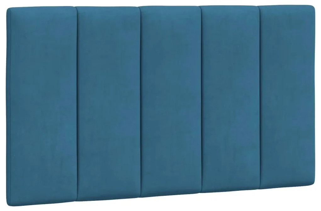 kék bársony fejtámla párna 80 cm