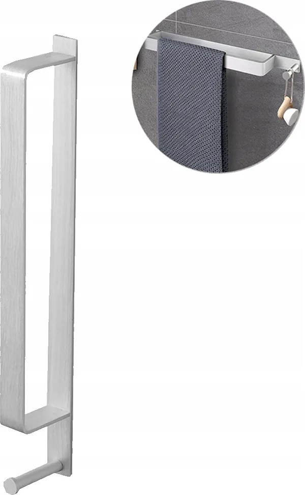 HOSSZÚSÁG/SZÉLESSÉG4 Törölközőtartó fúrás nélkül matt 43,5 cm-es fogantyúval
