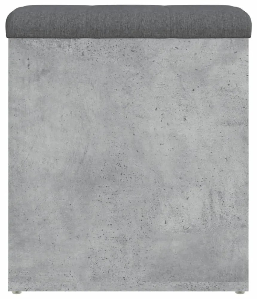 betonszürke szerelt fa tárolópad 42 x 42 x 45 cm