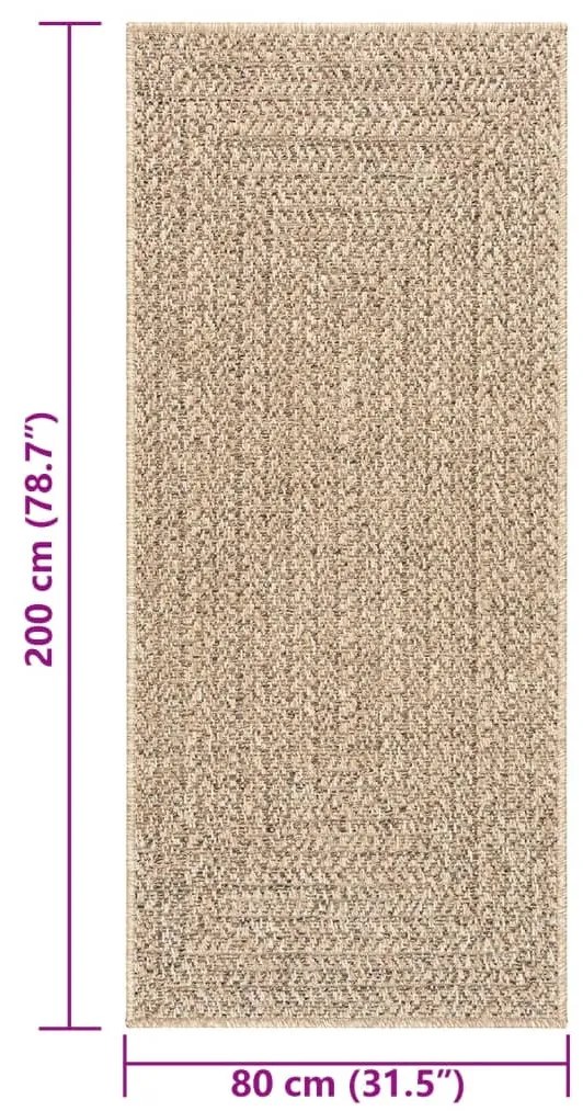 ZIZUR juta hatású beltéri és kültéri szőnyeg 80x200 cm