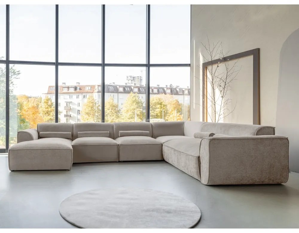 Bézs sarokkanapé (jobb oldali) Flex Felix – Miuform