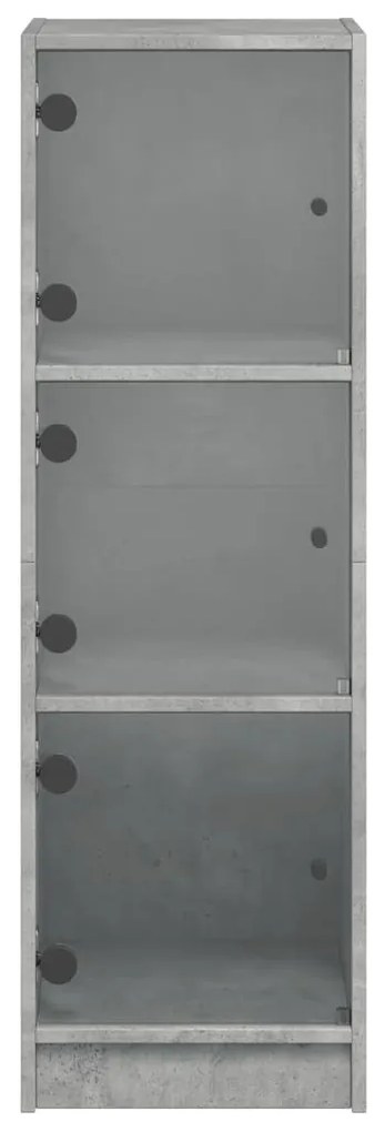 betonszürke magasszekrény üvegajtókkal 35 x 37 x 109 cm