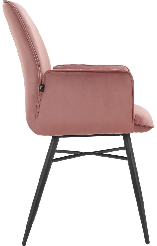 Világos rózsaszín kárpitozott étkezőfotel szett 2 db-os Anzo – Støraa