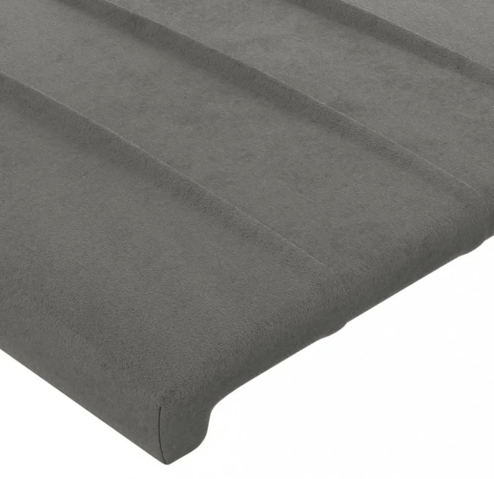 világosszürke bársony LED-es fejtámla 100x5x78/88 cm