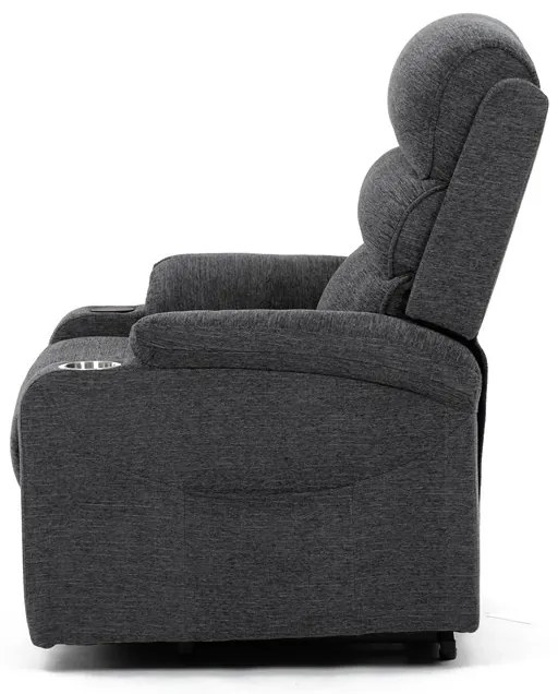 Dönthető fotel, elektromos kábeles vezérléssel, szürke, szövet, TV-S8348 GREY2