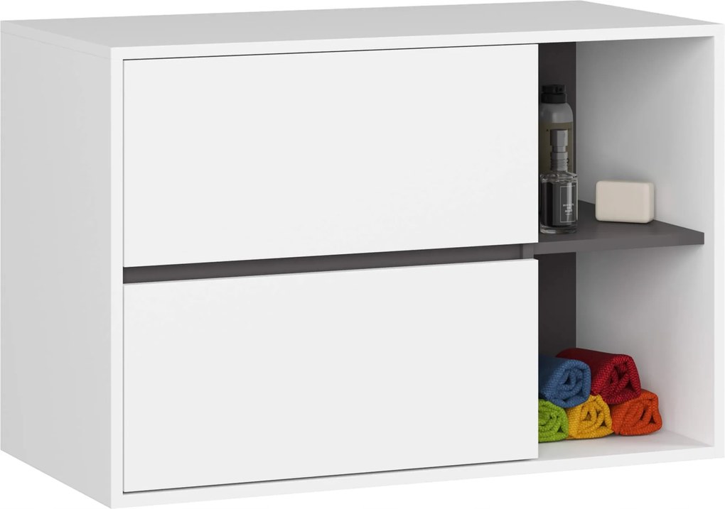 Fürdőszoba Szekrény Mosdó Alá Vami W90 2SZ2P Pk Fehér/grafit Akd