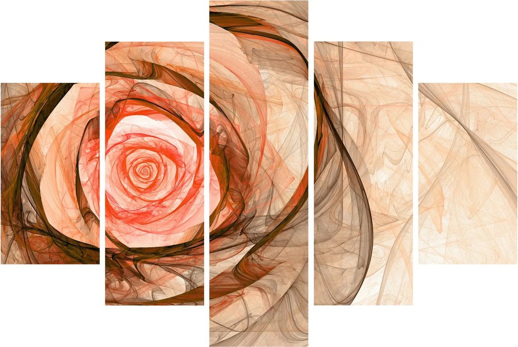 Kép - Absztrakt rózsaszín rózsaszín fehér háttérrel (150x105 cm)