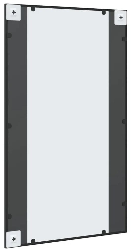 fekete téglalap alakú vas fali tükör 60 x 100 cm