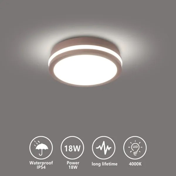 Brilagi - LED kültéri mennyezeti lámpatest BENE LED/18W/230V átm. 21,5 cm barna IP54