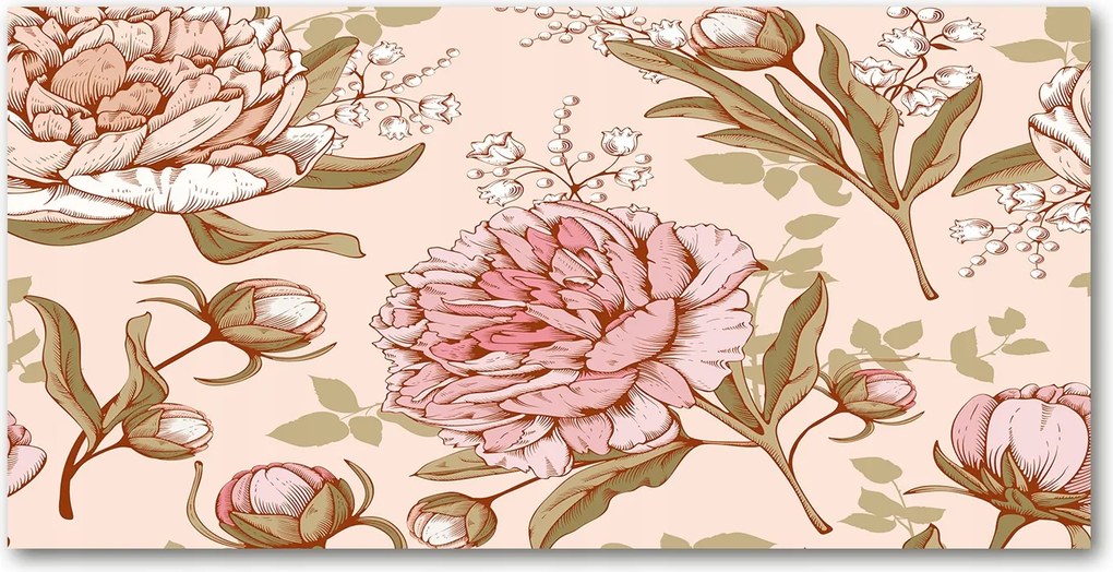 Üvegpanel a konyhába Bazsarózsa 140x70 cm Ragasztó