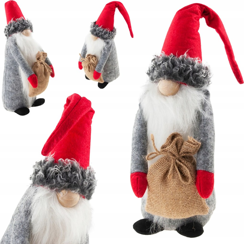 Mikulás Manó Szakállas Ajándék Karácsonyra Manó A Fa Alá 35CM