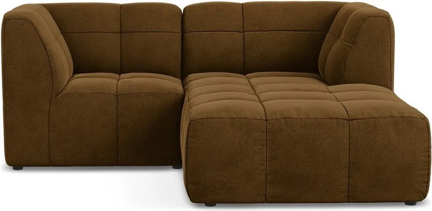 Mustársárga bársony sarokkanapé (jobb oldali-heverő résszel) Aloha – Makamii