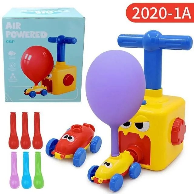 Új Sláger Játék Levegő Hajtású Autó Luftballonnal Hajtott Játékautó Szett