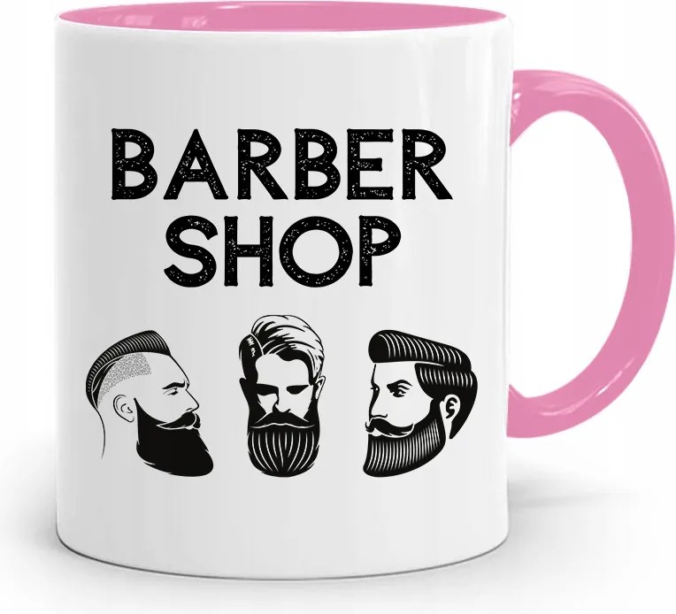 Rózsaszín Bögre Fodrásznak Barber Shop Ajándék fényképes nyomtatással