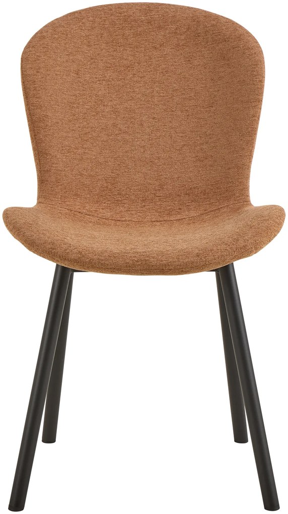 MAZZONI EXPORT FIORA Terrakotta (Apia 272 szövet) / fekete váz – MODERN KÁRPITOZOTT CHENILLE SZÉK NAPPALIBA/ÉTKEZŐBE