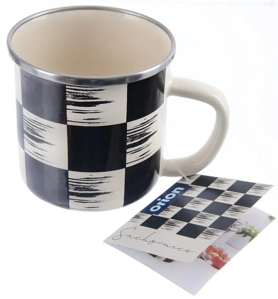 Orion Šachovnice zománcozott bögre, 0,41 l, átmérő 8,8 cm