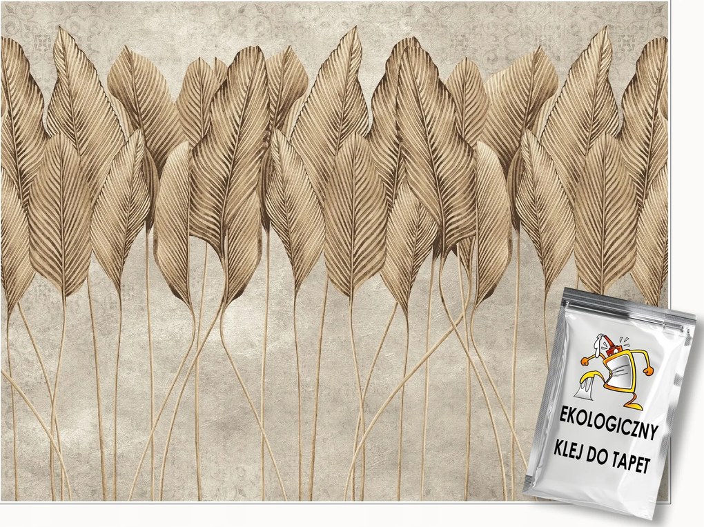 Fotótapéta Levelek Toll 3D Beton Hálószoba Nappali Fali Tapéta 350x250