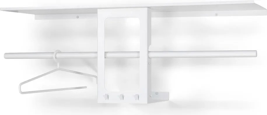 Fehér acél fali fogas polccal 100 cm Luno Small – Spinder Design