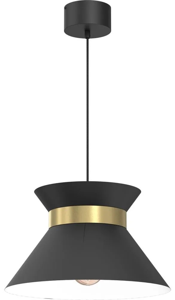 Csillár zsinóron NORGE 1xE27/15W/230V fekete/arany