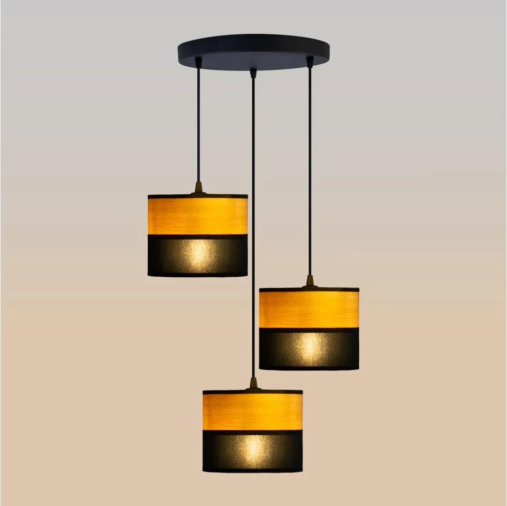 ALBA kábeles csillár 3xE27/15W/230V, átm. 40 cm, fekete/barna