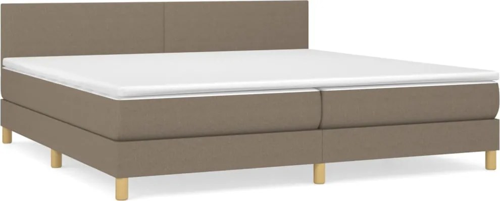 vidaXL tópszínű szövet rugós ágy matraccal 200 x 200 cm