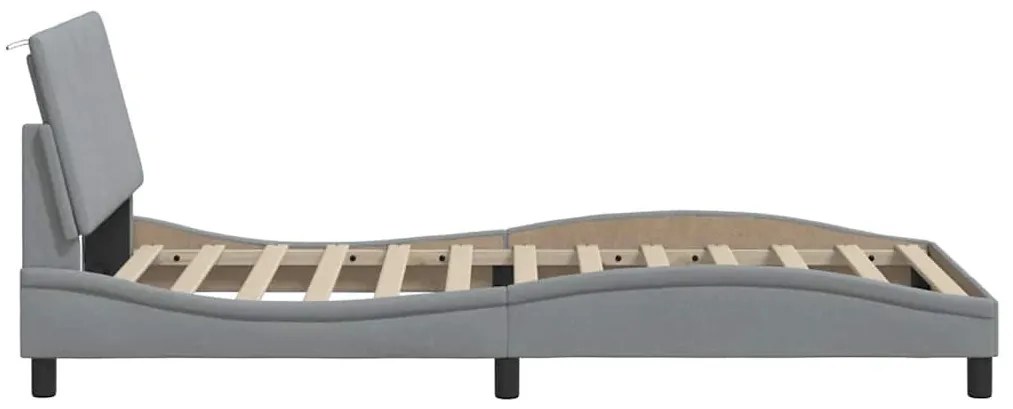 világosszürke szövet ágykeret matrac nélkül Hanko 100x200 cm