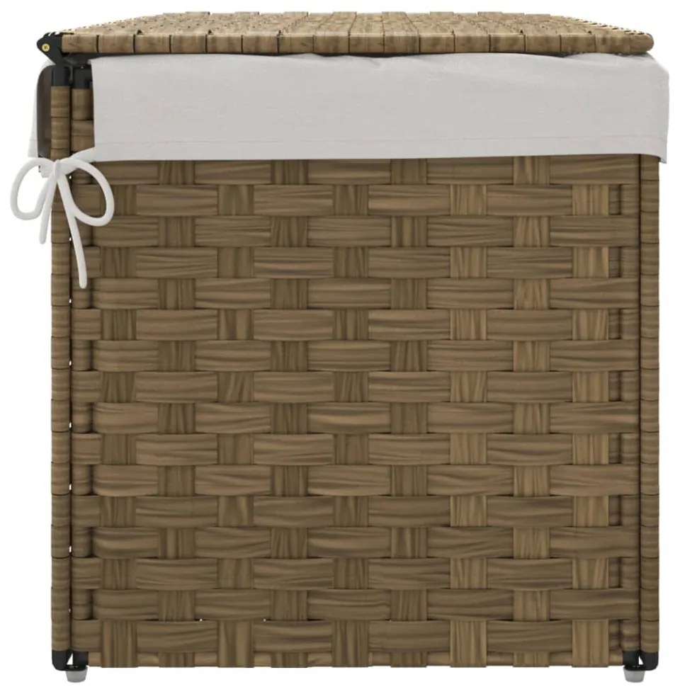 polyrattan szennyeskosár fedéllel 55,5 x 35 x 34 cm