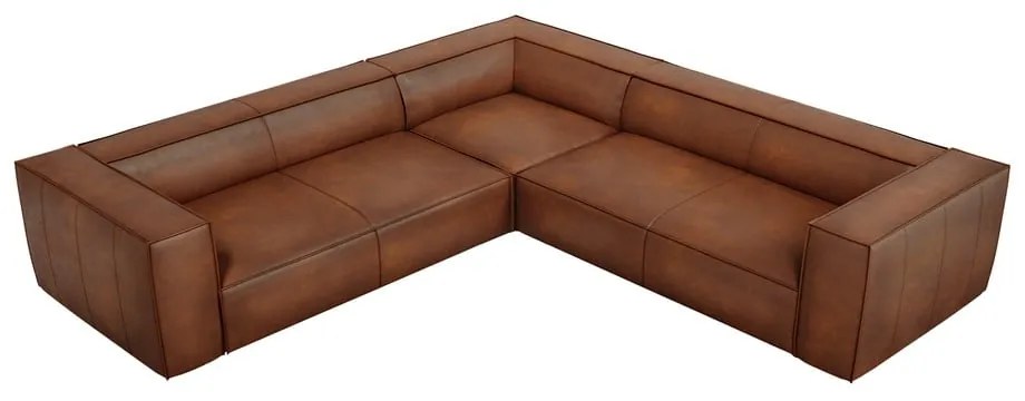 Konyakbarna bőr sarokkanapé (variálható) Madame – Windsor &amp; Co Sofas