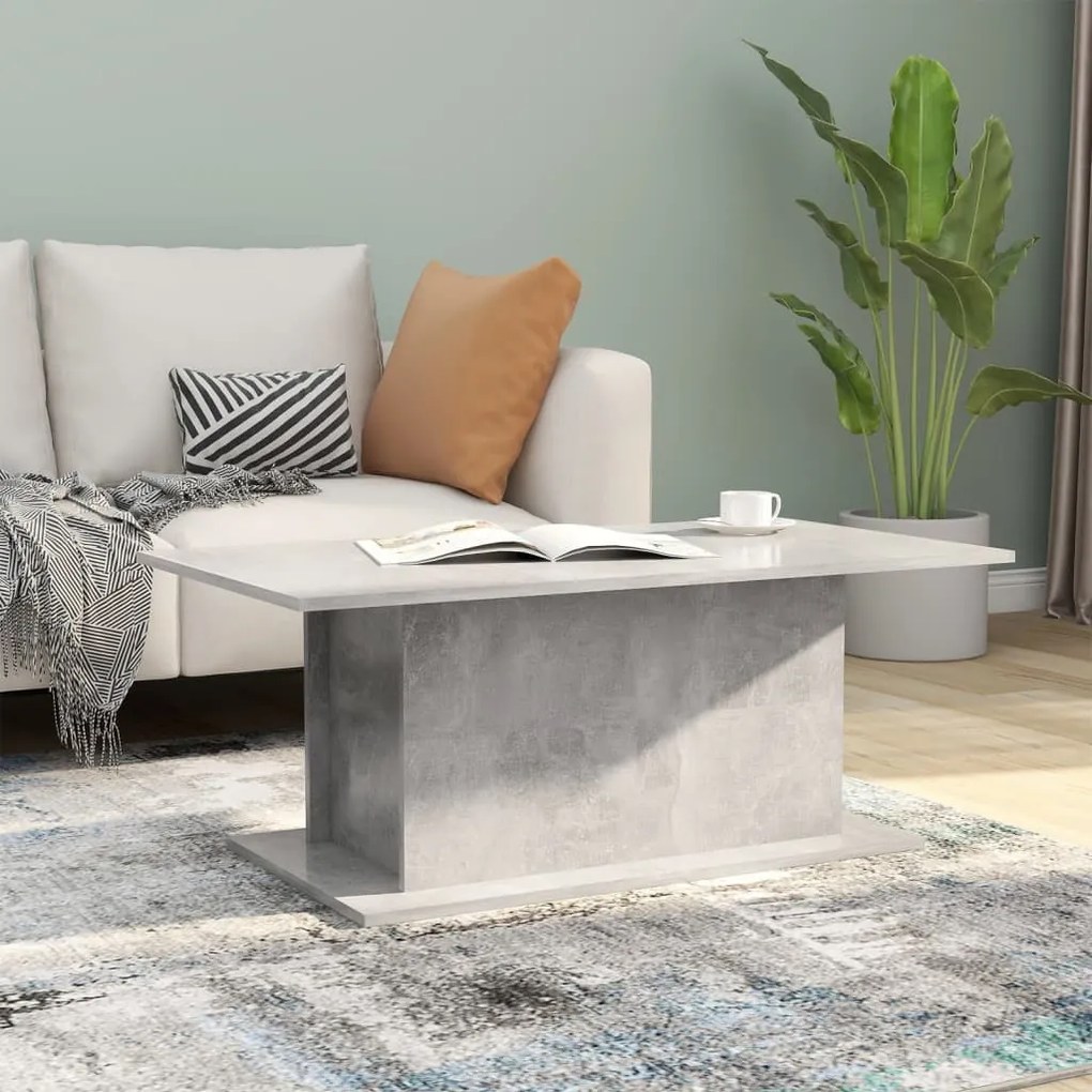 Betonszürke szerelt fa dohányzóasztal 102x55,5x40 cm
