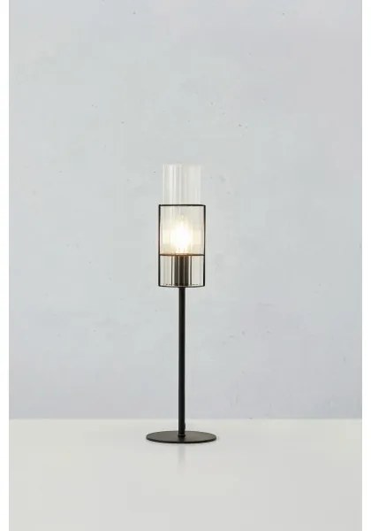 Markslöjd 108555 - Asztali lámpa TUBO 1xE14/40W/230V 50 cm fekete/átlátszó